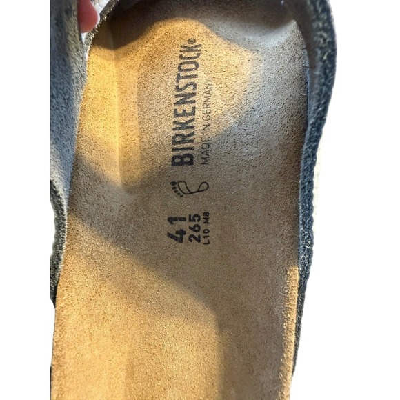 Birkenstock Arizona Stone Grey Pebbled Leather Sandals Mens 8 EU 41 NEW main image 3